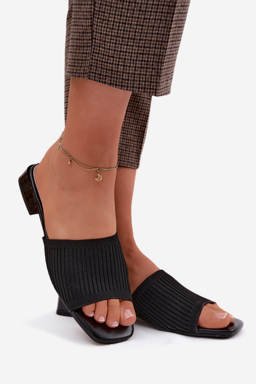 materiál Dámske papuče so širokými podpätkami čierna Belissea