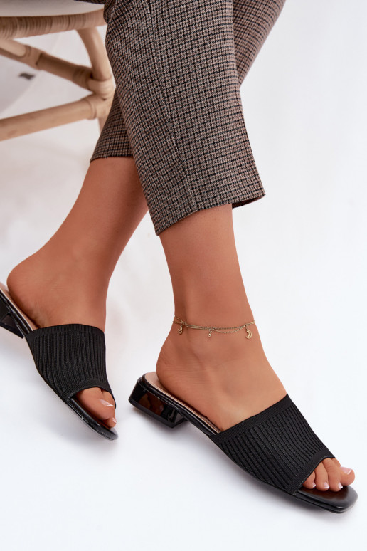 materiál Dámske papuče so širokými podpätkami čierna Belissea