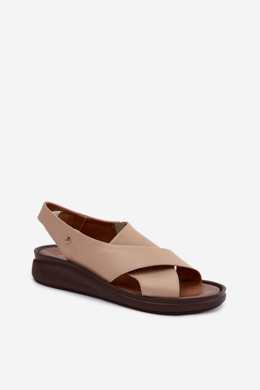 Dámske sandále Zazoo 40392 v cappuccino farbe