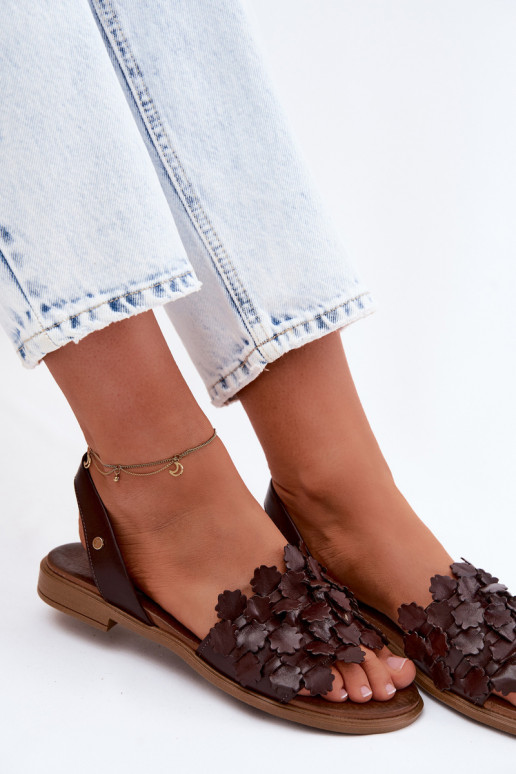 Dámske sandále so širokými podpätkami Zazoo 40468 CzekoladoIne