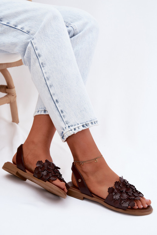 Dámske sandále so širokými podpätkami Zazoo 40468 CzekoladoIne