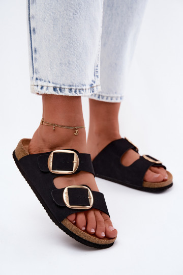 Dámske papuče Zapnuté korkovej podrážke s prackami Lee Cooper LCIN-26-35-4455L čierna 2