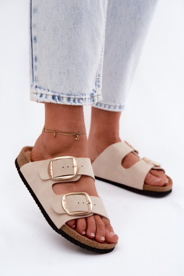 Dámske papuče Zapnuté korkovej podrážke s prackami Lee Cooper LCIN-26-35-4454L béžová 2