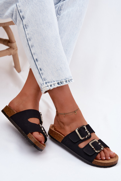 Dámske papuče s prackami Lee Cooper LCIN-26-35-4450L čierna