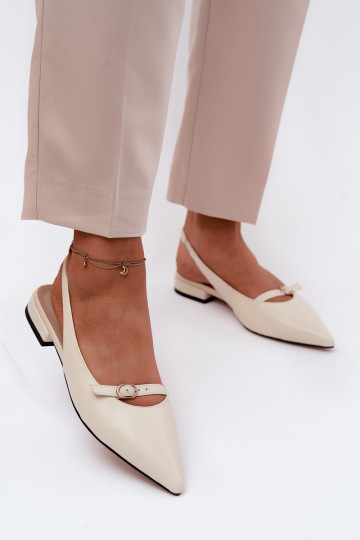 Dámske sandále so širokými podpätkami Máciejka K7449-22 slonovina