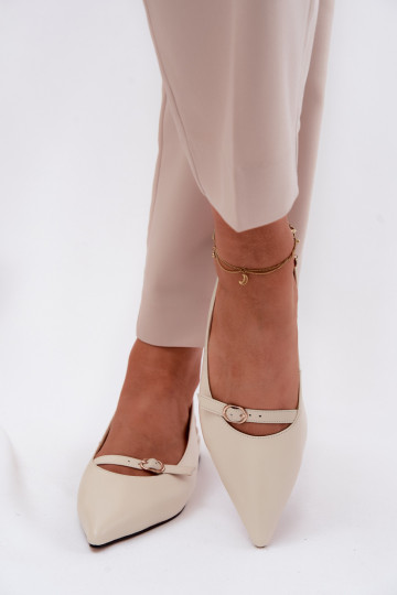 Dámske sandále so širokými podpätkami Máciejka K7449-22 slonovina 2