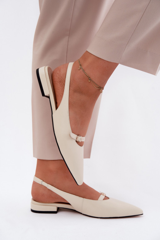 Dámske sandále so širokými podpätkami Máciejka K7449-22 slonovina