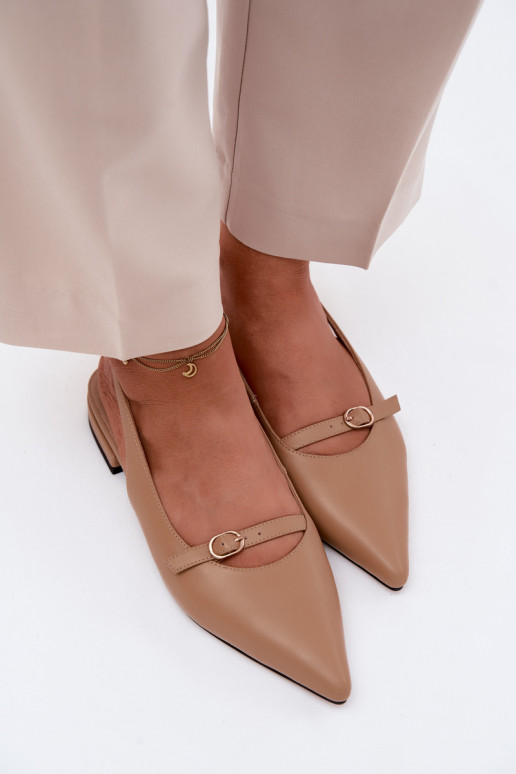 Dámske sandále so širokými podpätkami Máciejka K7449-04 béžová