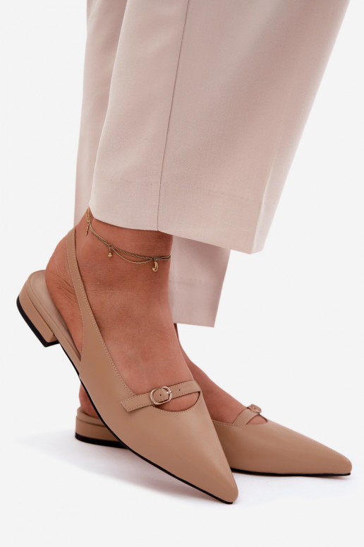 Dámske sandále so širokými podpätkami Máciejka K7449-04 béžová