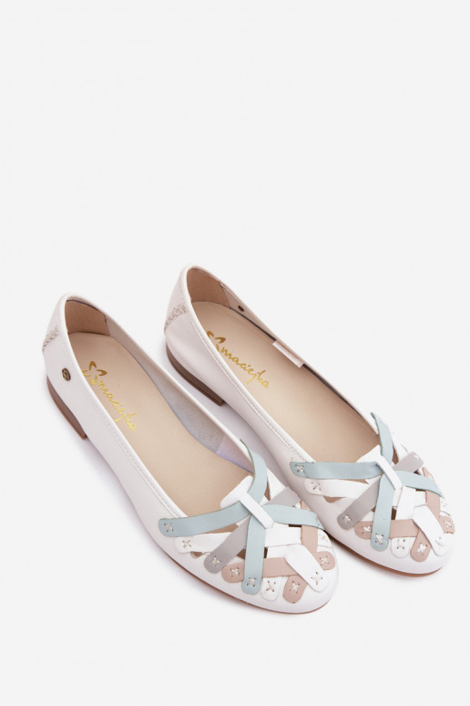 Balerínky Máciejka P7542-11 biela farba