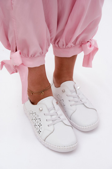 s prvkami prelamovania topánkyZapnutéturalnej Skóry biela farba Flaria