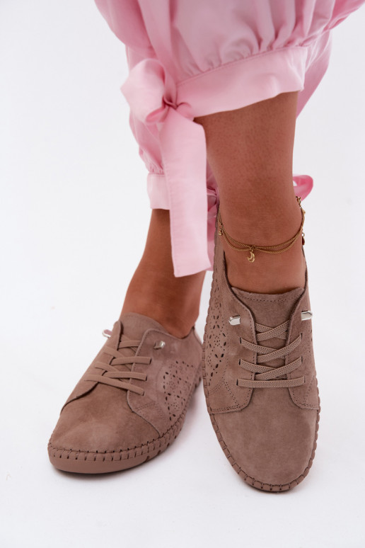 s prvkami prelamovania topánkyZapnutéturalnego zo semišuu béžová Flaria