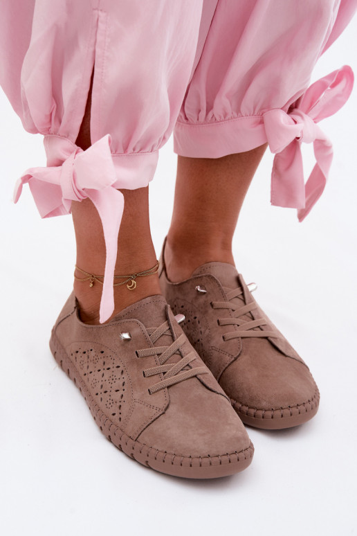 s prvkami prelamovania topánkyZapnutéturalnego zo semišuu béžová Flaria