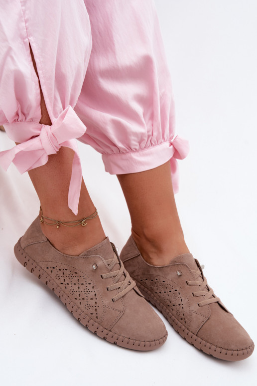 s prvkami prelamovania topánkyZapnutéturalnego zo semišuu béžová Flaria