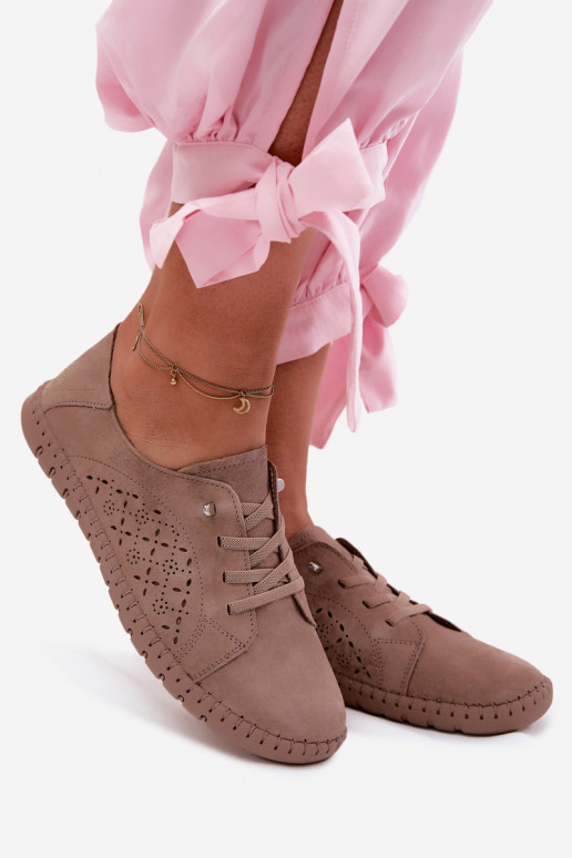 s prvkami prelamovania topánkyZapnutéturalnego zo semišuu béžová Flaria