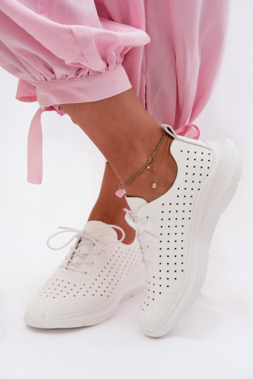 Prelamované topánky Športový štýl Tenisky model obuvi Dámske biela farba Heressa 2
