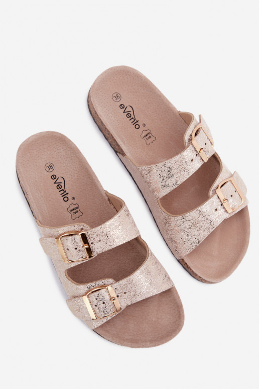 Dámske papuče s prackami zlatej farby Dobby