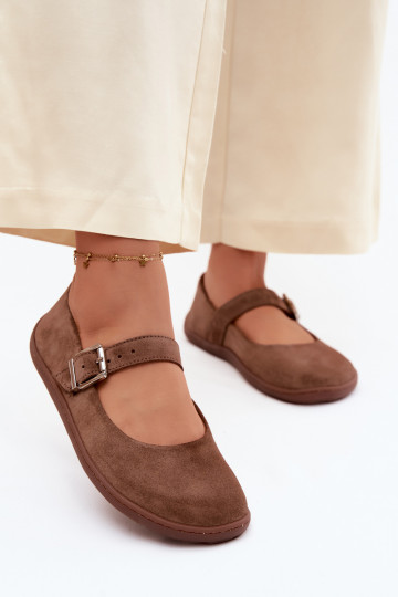 Barefoot baleríny s umelou kožou Zazoo 316 v hnedej farbe 2