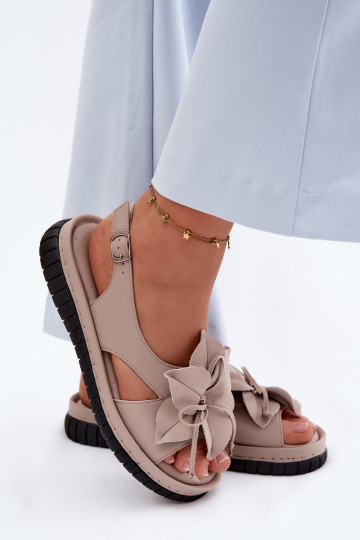 Dámske sandále Dámske S Ornatem s kvetmiem Vinceza 66917 béžová