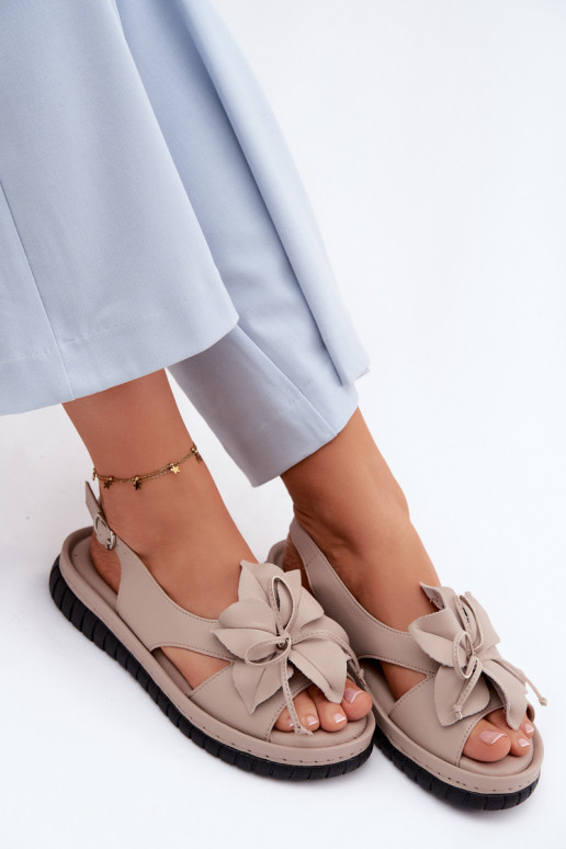 Dámske sandále Dámske S Ornatem s kvetmiem Vinceza 66917 béžová