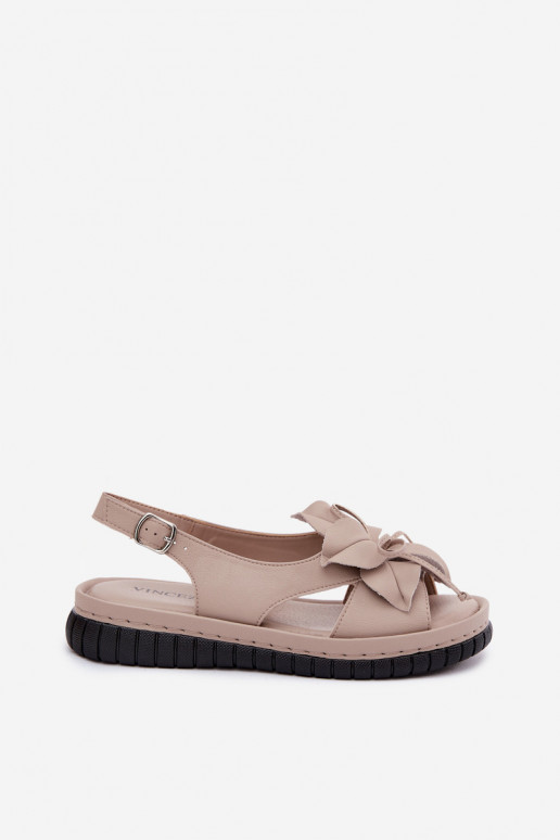 Dámske sandále Dámske S Ornatem s kvetmiem Vinceza 66917 béžová