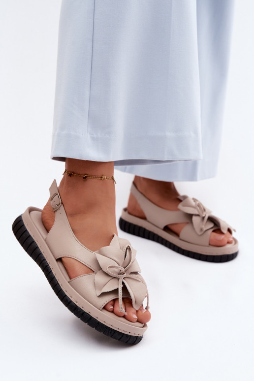 Dámske sandále Dámske S Ornatem s kvetmiem Vinceza 66917 béžová