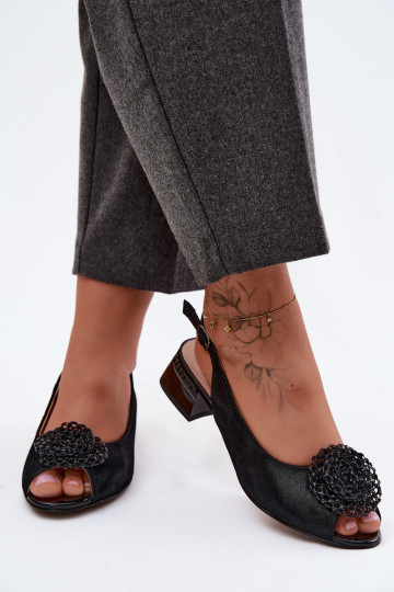 Dámske sandále Dámske Zapnuté Klocku s ozdobami D&A CR61-3030 čierna