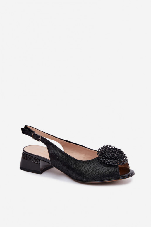 Dámske sandále Dámske Zapnuté Klocku s ozdobami D&A CR61-3030 čierna