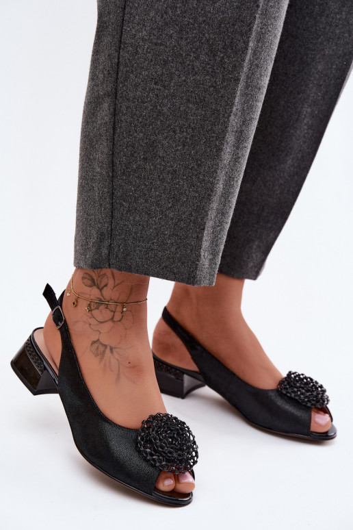 Dámske sandále Dámske Zapnuté Klocku s ozdobami D&A CR61-3030 čierna