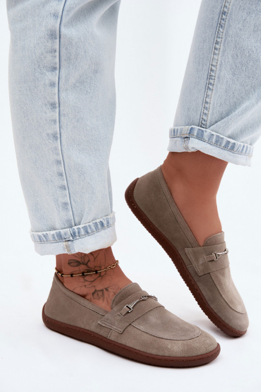 Mokasíny Barefoot zo semišu Zazoo 322 farba cappuccino