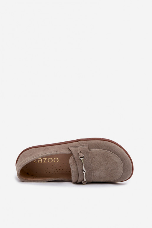 Kapučínové zamatové mokasíny Barefoot Zazoo 322