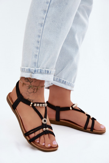 Sandále pre ženy S pruhmi čierna Zelda