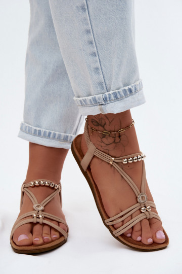 Sandále pre ženy S pruhmi béžová Zelda