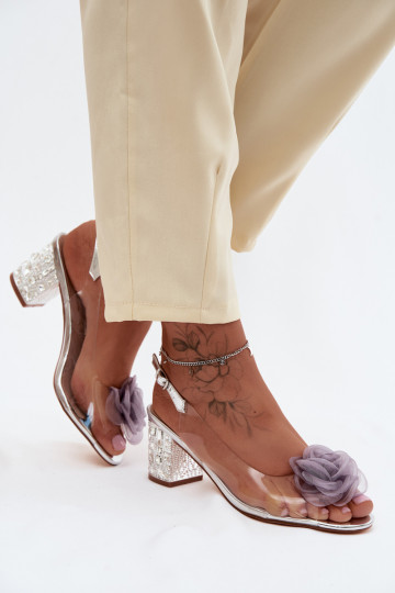 sandále Perregimi s podpätkami so svietiacimi otvormi SiateczkoIna Ružováa D&A MR61-9011 strieborná farba