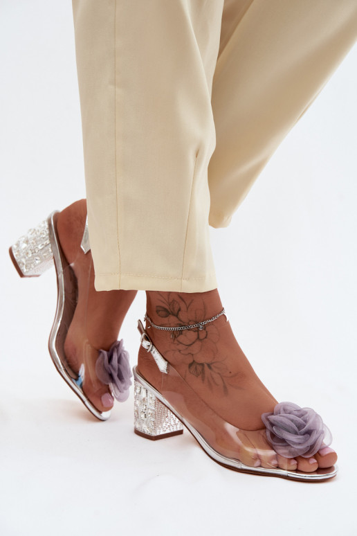 sandále Perregimi s podpätkami so svietiacimi otvormi SiateczkoIna Ružováa D&A MR61-9011 strieborná farba