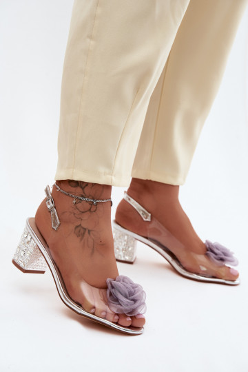 sandále Perregimi s podpätkami so svietiacimi otvormi SiateczkoIna Ružováa D&A MR61-9011 strieborná farba 2