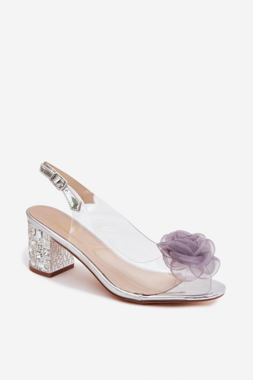 sandále Perregimi s podpätkami so svietiacimi otvormi SiateczkoIna Ružováa D&A MR61-9011 strieborná farba