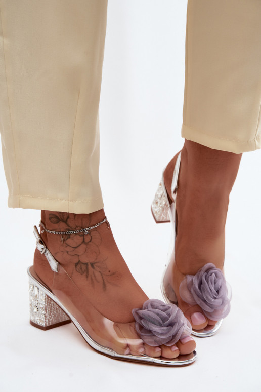 sandále Perregimi s podpätkami so svietiacimi otvormi SiateczkoIna Ružováa D&A MR61-9011 strieborná farba