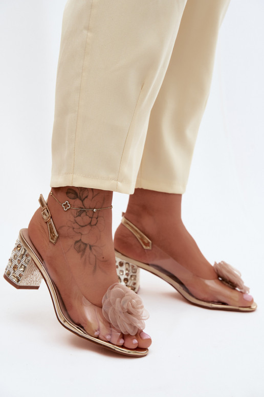 sandále Perregimi s podpätkami so svietiacimi otvormi SiateczkoIna Ružováa D&A MR61-9011 zlatej farby