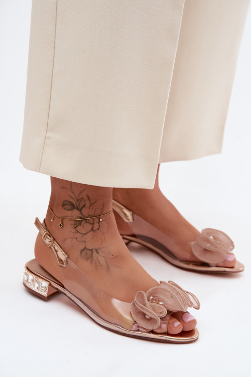 Dámske sandále Perregimi so svietiacimi otvormi D&A MR61-9002 farba ružového zlata