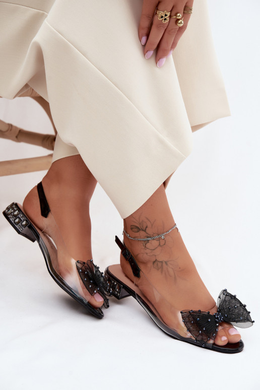 Dámske sandále Perregimi so stuhami D&A MR61-9001 čierna