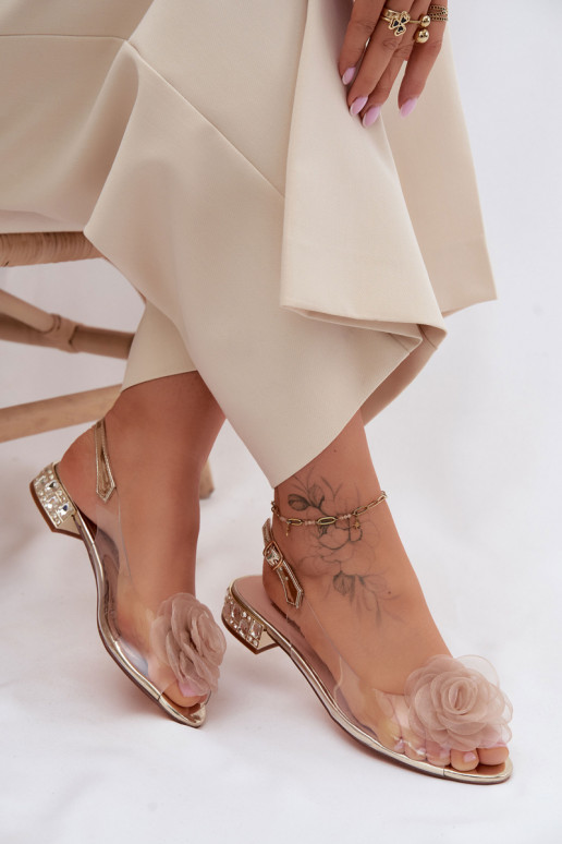 Dámske sandále PerregimiRose D&A MR61-9003 zlatej farby