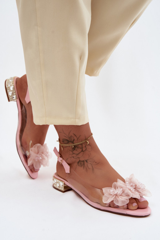 Perregimi sandále so svietiacimi otvormi I SiateczkoInymi s kvetinovými motívmiami D&A MR61-9006 Ružová