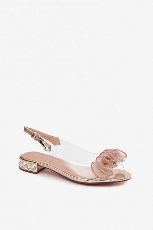 Dámske sandále Perregimi so svietiacimi otvormi D&A MR61-9002 zlatej farby