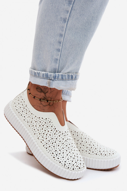 s prvkami prelamovania Trvalý model topánky s platformou biela farba Glamma