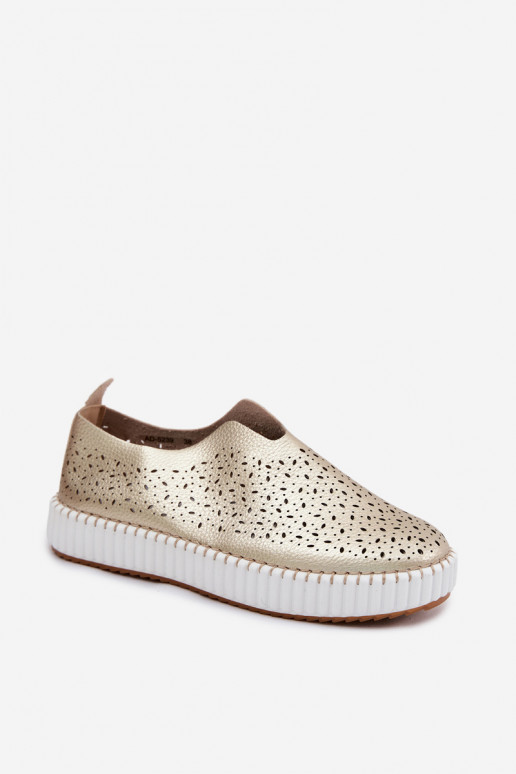 s prvkami prelamovania Trvalý model topánky s platformou zlatej farby Glamma