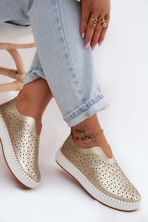 s prvkami prelamovania Trvalý model topánky s platformou zlatej farby Glamma