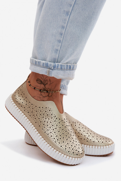 s prvkami prelamovania Trvalý model topánky s platformou zlatej farby Glamma