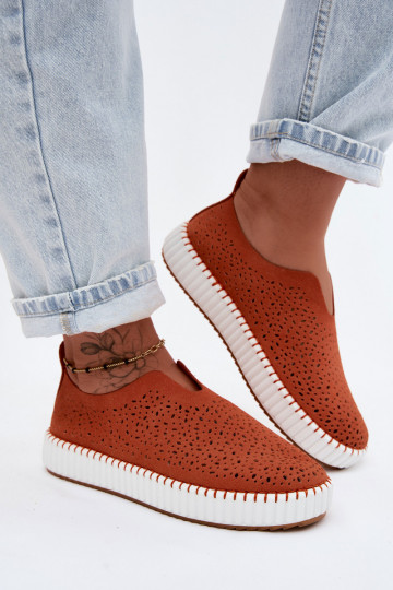 s prvkami prelamovania Trvalý model topánky s platformou oranžová Glamma 2