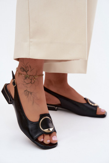 Dámske sandále so širokými podpätkami s ozdobami čierna Glima 2